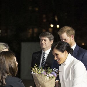 Le prince Harry et Meghan Markle, enceinte, arrivent au musée d'histoire naturelle pour assister à la soirée de gala The Wider Earth à Londres le 12 février 2019.