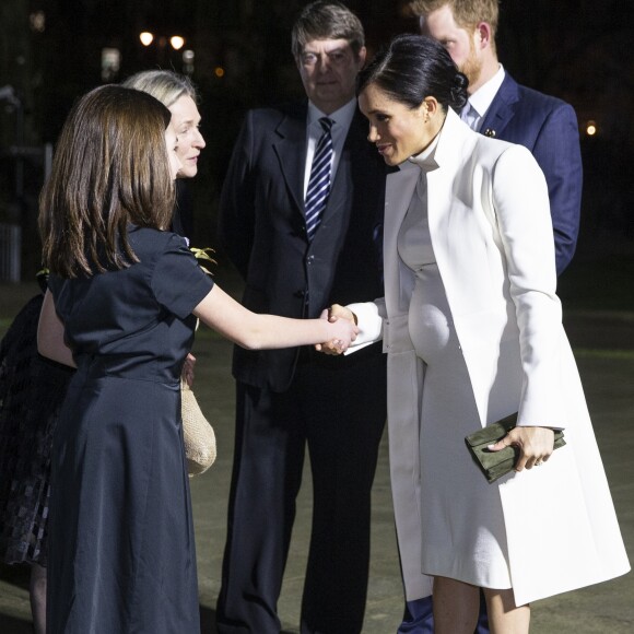 Le prince Harry et Meghan Markle, enceinte, arrivent au musée d'histoire naturelle pour assister à la soirée de gala The Wider Earth à Londres le 12 février 2019.