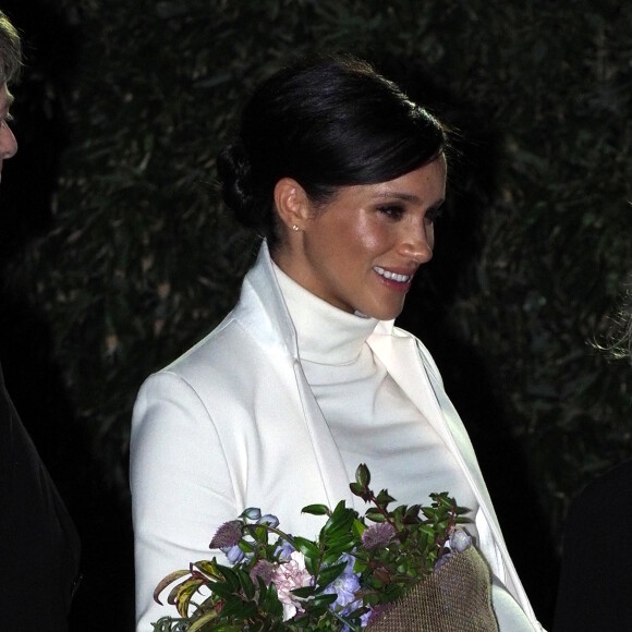 Le prince Harry et Meghan Markle, enceinte, arrivent au musée d'histoire naturelle pour assister à la soirée de gala The Wider Earth à Londres le 12 février 2019.