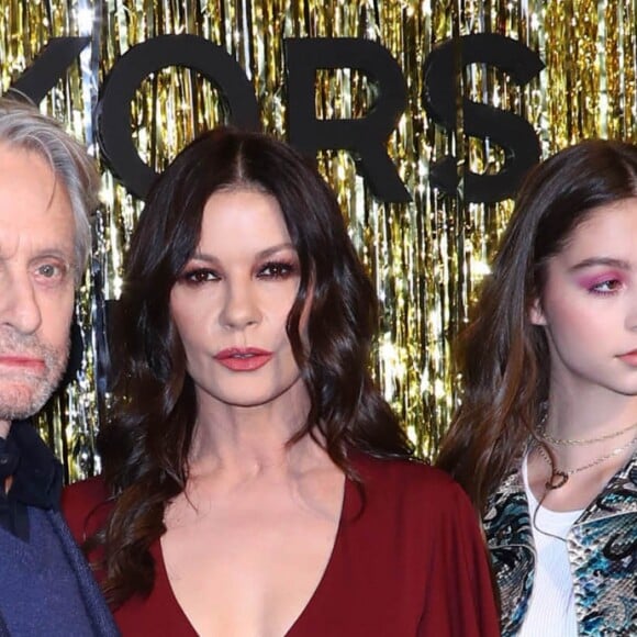Michael Douglas, Catherine Zeta-Jones, leur fille Carys au défilé de mode Michael Kors Collection automne hiver 2019/2020 lors de la fashion week de New York le 13 février 2019.