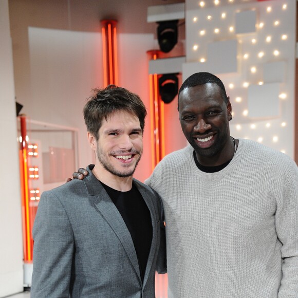 Exclusif - François Civil et Omar Sy - Enregistrement de l'émission "Vivement Dimanche prochain" présentée par M. Drucker et diffusée le 17 février 2019. © Guillaume Gaffiot/Bestimage