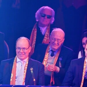 Le prince Albert II de Monaco et Louis Ducruet avec sa fiancée Marie Chevalier - La famille princière de Monaco est venue assister à une représentation du 43ème festival international du cirque de Monte-Carlo sous le chapiteau de Fontvieille à Monaco, le 22 janvier 2019. © Bruno Bébert/Pool Monaco/Bestimage