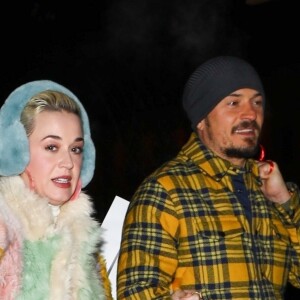 Exclusif - Katy Perry et Orlando Bloom arrivent au restaurant Matsuhisa dans la station de Aspen le 2 janvier 2019.