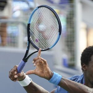 Le français Gael Monfils lors du premier tour de l'US Open 2018 contre l'argentin F.Bagnis au Centre national de tennis USTA Billie Jean King à New York, le 28 aout 2018.