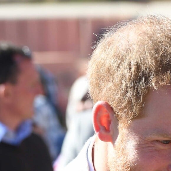 Le prince Harry, duc de Sussex en visite dans un pensionnat à Asli lors de leur voyage officiel au Maroc. Le 24 février 2019 24 February 2019.