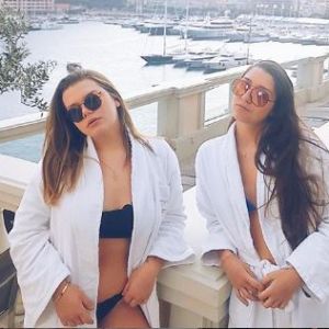 Camille Gottlieb et son amie Laura en détente aux Thermes marins de Monte-Carlo le 23 février 2019