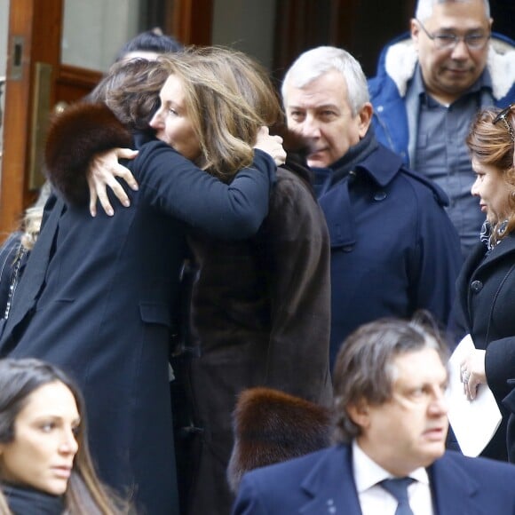 Cecilia Attias et son mari Richard Attias - Obsèques de Lee Radziwill (Caroline Lee Bouvier), la soeur de Jackie Kennedy, belle soeur de JFK, en l'église Saint Thomas More à New York le 25 février 2019.