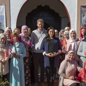 Meghan Markle, duchesse de Sussex, enceinte, et le prince Harry à Asni au Maroc le 24 février 2019.