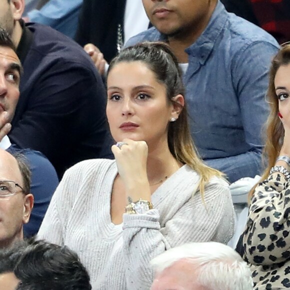 Marine Lloris (femme de H.Lloris) et Rachel Legrain-Trapani (compagne de B.Pavard) dans les tribunes du stade de France lors du match de ligue des nations opposant la France à l'Allemagne à Saint-Denis, Seine Saint-Denis, France, le 16 octobre 2018.