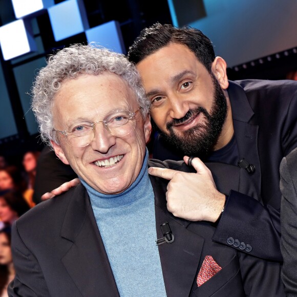 Exclusif - Nelson Monfort et Cyril Hanouna - Tournage de l'émission "Touche pas à mon poste" (TPMP) à Boulogne-Billancourt le 22 janvier 2018. © Cédric Perrin/Bestimage