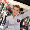 Exclusif - Laura Tenoudji, la femme de Christian Estrosi, le maire de Nice, durant l'inauguration de la ligne 2 Ouest Est du tramway sur le tronçon aérien entre le CADAM et Magnan à Nice 30 juin 2018.