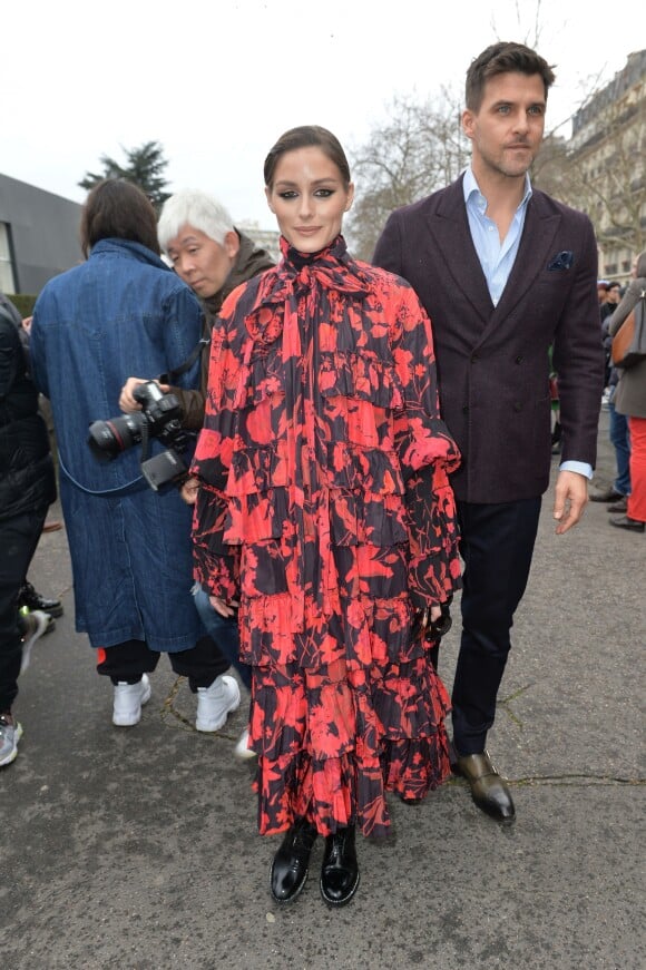 Olivia Palermo et son mari Johannes Huebl - Arrivée des people au défilé de mode Valentino collection prêt-à-porter Automne-Hiver 2019/2020 lors de la fashion week à Paris, le 3 mars 2019.