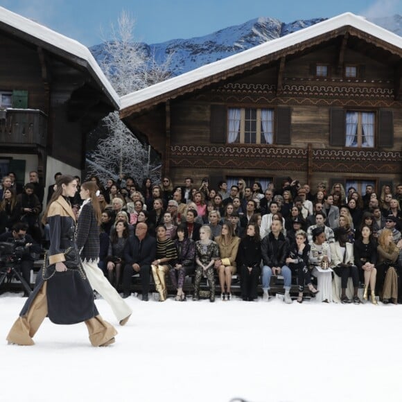 Anna Mouglalis, Ellie Bamber, Elisa Sednaoui, Marine Vacth, Kristen Stewart, Janelle Monáe, Liu Wen, Clémence Poésy, Monica Bellucci et son compagnon Nicolas Lefebvre, Naomi Campbell, Laura Bailey, Claudia Schiffer, Virginie Ledoyen - People au défilé de mode Prêt-à-Porter automne-hiver 2019/2020 "Chanel" à Paris. Le 5 mars 2019 © Olivier Borde / Bestimage