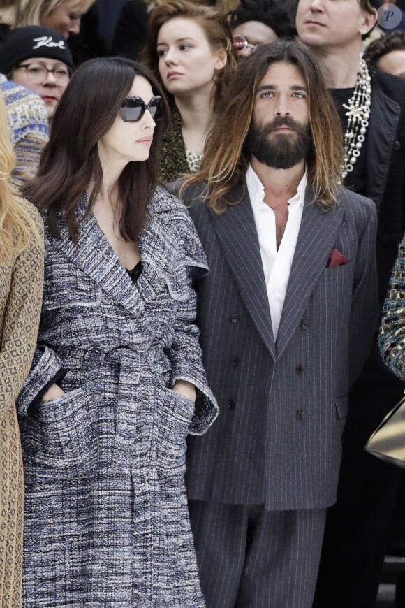 Monica Bellucci et son compagnon Nicolas Lefebvre - People au défilé de mode Prêt-à-Porter automne-hiver 2019/2020 "Chanel" à Paris. Le 5 mars 2019 © Olivier Borde / Bestimage