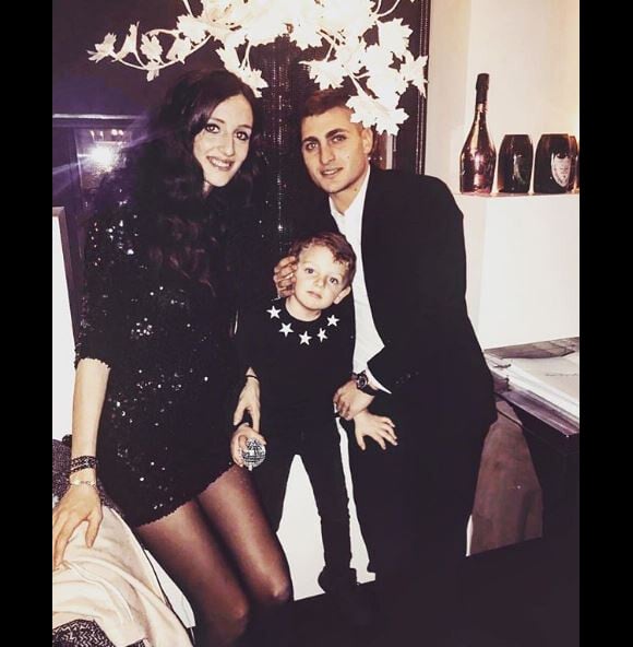 Marco Verratti, Laura Zazzara et leur fils Tommaso. Instagram, le 1er janvier 2018.