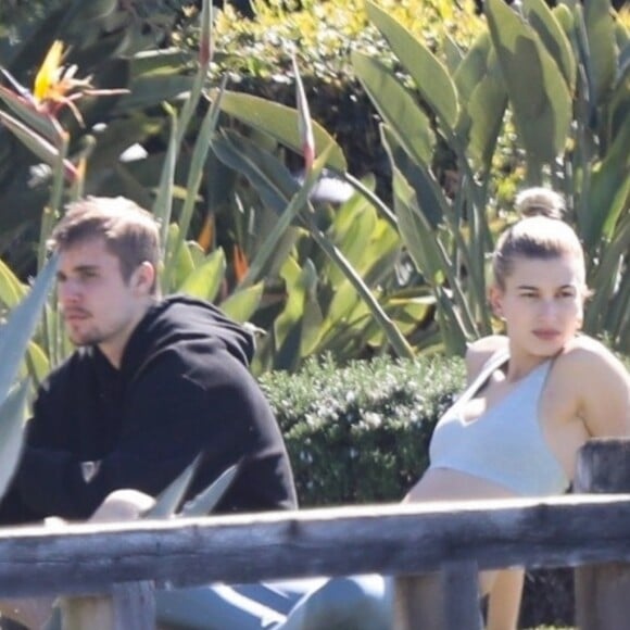 Justin Bieber et sa femme Hailey Bieber (née Baldwin) profitent du soleil à Laguna Beach. Los Angeles, le 16 mars 2019.