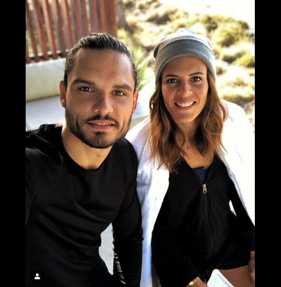 Florent et Laure Manaudou sur le tournage d'une publicité pour Dim. Instagram le 29 octobre 2018.