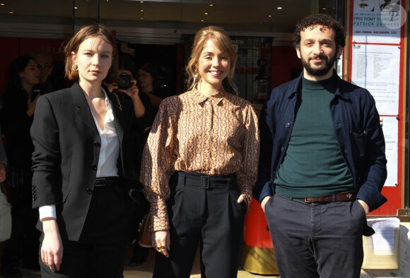 Diane Rouxel, Alice Isaaz et William Lebghil - Conférence de presse du Prix Romy Schneider et Patrick Dewaere au Cinéma Le Mac Mahon à Paris, le 21 mars 2019.
