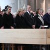 Le roi Philippe, la reine Mathilde de Belgique, la princesse Astrid, le prince Lorenz et le prince Laurent au moment de l'arrivée du cercueil lors des obsèques du cardinal Godfried Danneels, décédé le 14 mars à l'âge de 85 ans, célébrées à la cathédrale Saint-Rombaut de Malines le 22 mars 2019.