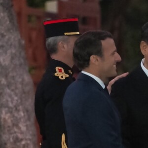 Le président de la République française Emmanuel Macron et sa femme la première dame Brigitte Macron reçoivent son homologue le président de la république populaire de Chine Xi Jinping et sa femme la première dame Peng Liyuan pour une visite de la villa Kérylos avant un dîner privé à Beaulieu-sur-Mer, le 24 mars 2019. © Laurent Vu/Pool/Bestimage