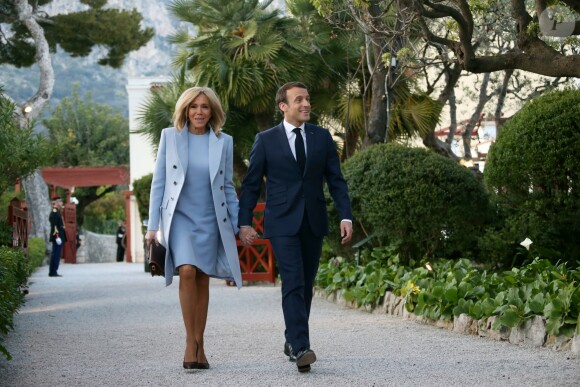 Le président de la République Française Emmanuel Macron et la première dame Brigitte Macron reçoivent président de la République populaire de Chine, Xi Jinping et la première dame Peng Liyuan, à la villa Kerylos de Beaulieu-sur-mer, le 24 mars 2019. © Sébastien Botella/Nice Matin/Bestimage