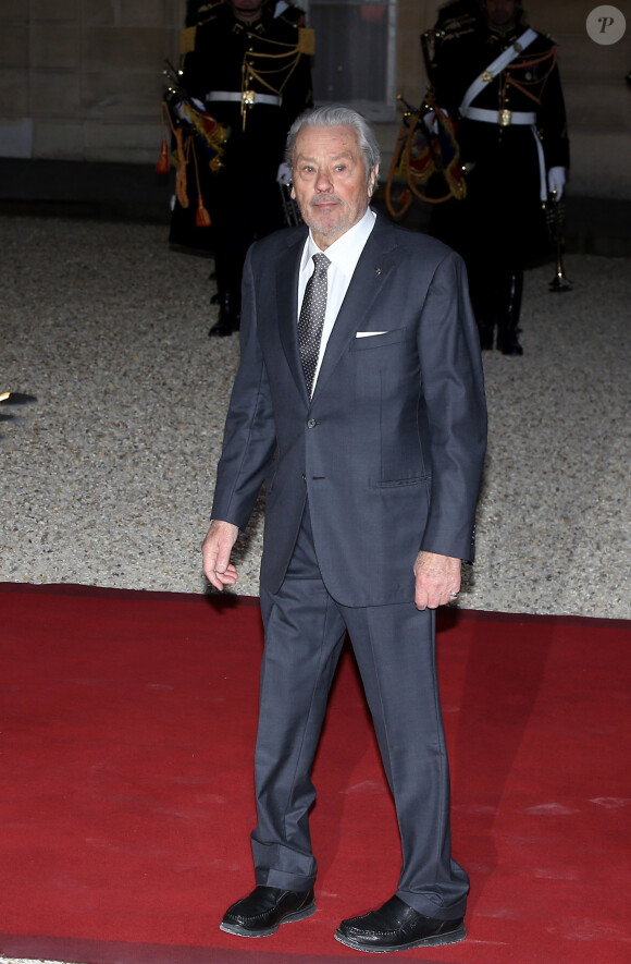 Alain Delon - Dîner d'Etat du président de la République française en l'honneur du président de la République populaire de Chine lors de sa visite d'Etat en France du 24 au 26 mars 2019, au Palais de l'Elysée, à Paris, France, le 25 mars 2019. © Dominique Jacovides/Bestimage