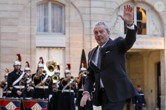 Alain Delon - Arrivées au dîner d'état en l’honneur du président de la république de Chine X.Jinping au Palais de L’Elysée, Paris, le 25 mars 2019. ©Stéphane Lemouton / BestImage