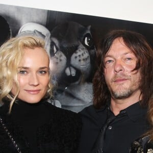 Diane Kruger, Norman Reedus - L'acteur Américain Norman Reedus de la série Américaine "The Walking Dead" lors du vernissage de son exposition photo 'The sun's coming up ...like a big bald head' avec Diane Kruger à la Galerie Hors Champs à Paris le 15 Décembre 2016. © Denis Guignebourg/Bestimag