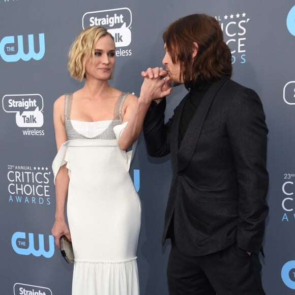 Diane Kruger et son compagnon Norman Reedus lors des "23ème Critics Choice Awards" au Barker Hangar à Los Angeles, le 11 janvier 2018. © Chris Delmas/Bestimage