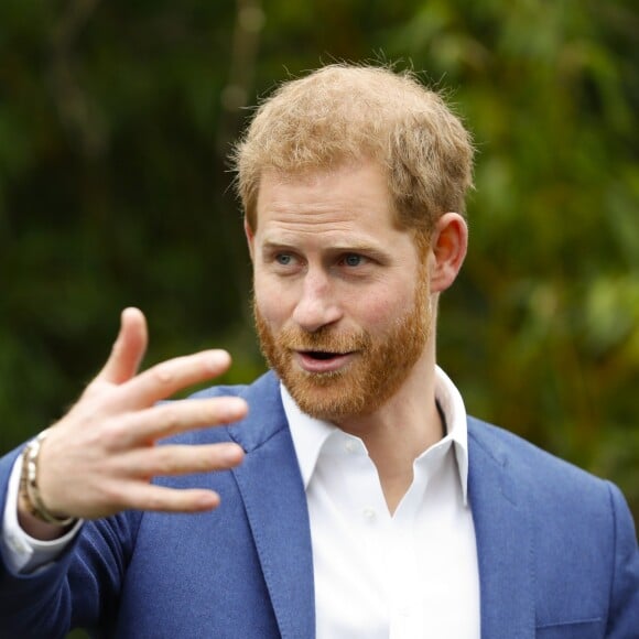 Le prince Harry à l'école primaire catholique Saint Vincent à Acton près de Londres le 20 mars 2019.