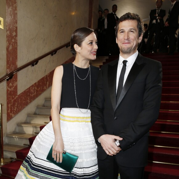 Guillaume Canet et sa compagne Marion Cotillard - 40ème cérémonie des César au théâtre du Châtelet à Paris, le 20 février 2015.