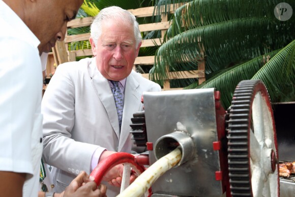 Le prince Charles, prince de Galles, et Camilla Parker Bowles, duchesse de Cornouailles, visitent un restaurant typique, un paladar, lors de leur voyage officiel à Cuba, à La Havane, le 27 mars 2019.