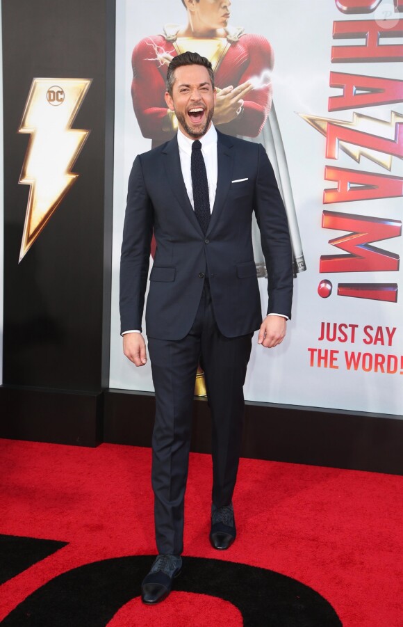 Zachary Levi à la première de "Shazam!" au cinéma TCL Chinese Theatre à Los Angeles, le 28 mars 2019.