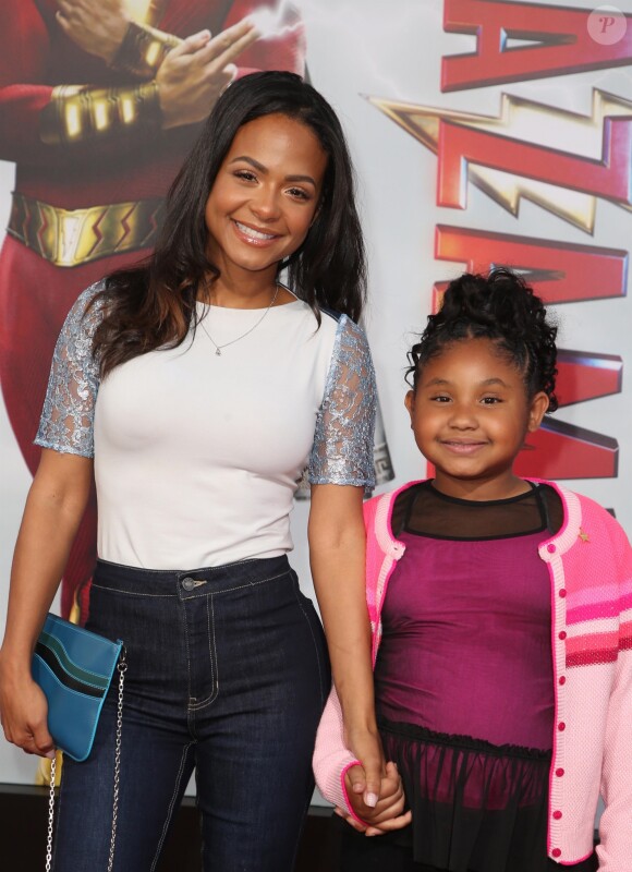 Christina Milian, Violet Madison Nash à la première de "Shazam!" au cinéma TCL Chinese Theatre à Los Angeles, le 28 mars 2019.