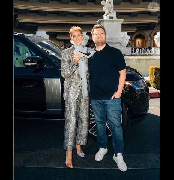 Céline Dion et James Corden, filment à Las Vegas. Mars 2019