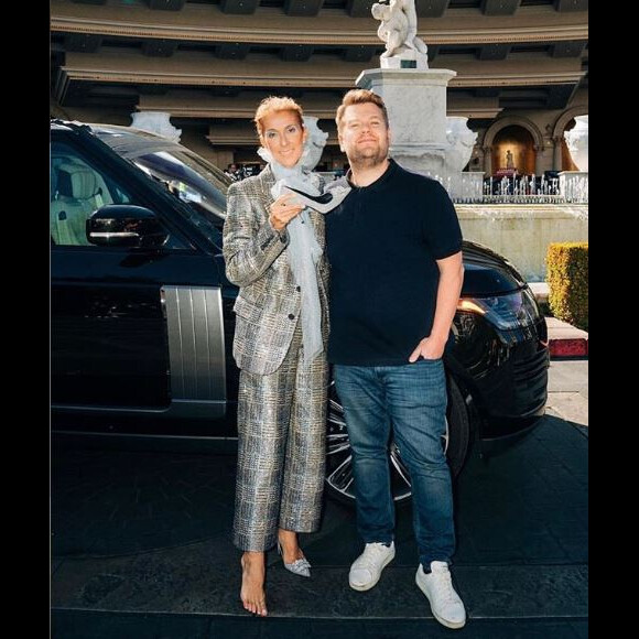 Céline Dion et James Corden, filment à Las Vegas. Mars 2019