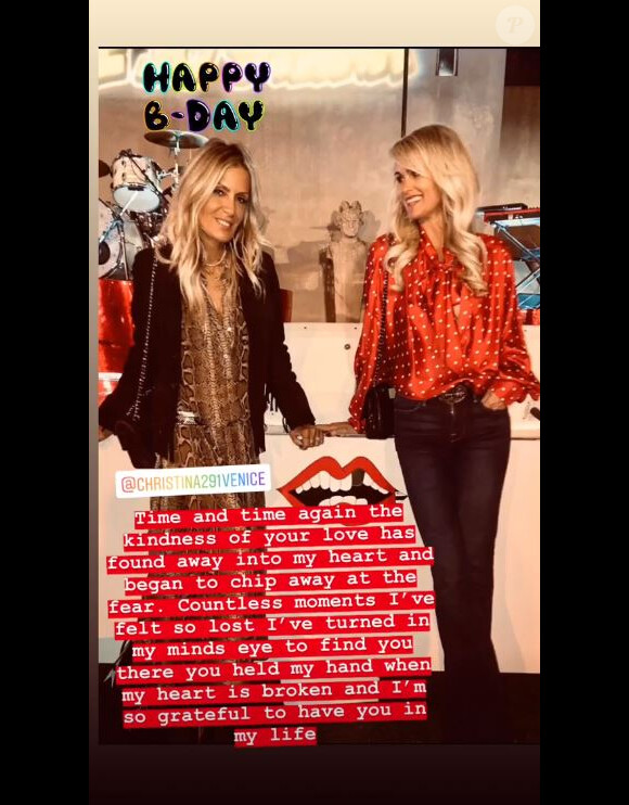 Laeticia Hallyday souhaite un joyeux anniversaire à son amie Christina sur Instagram le 1er avril 2019.