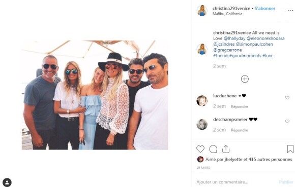 Christina a fêté les 44 ans de Laeticia Hallyday à Los Angeles. Instagram le 19 mars 2019.
