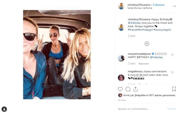 Christina a souhaité un joyeux anniversaire à Laeticia Hallyday sur Instagram le 18 mars 2019.
