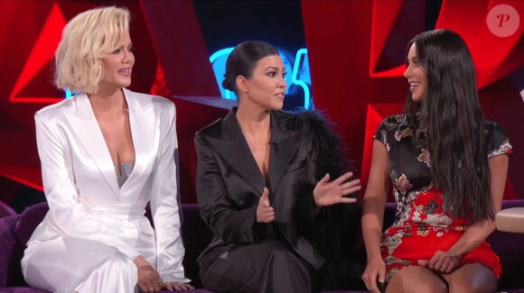 Khloé, Kourtney et Kim Kardashian sur le plateau de l'émission "Jimmy Kimmel Live!", le 2 avril 2019.