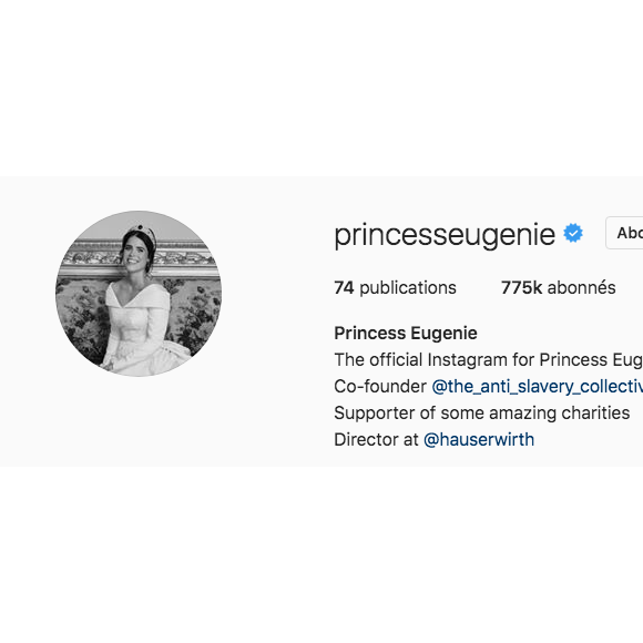 La princesse Eugenie dévoile une nouvelle photo officielle de son mariage sur Instagram, avril 2019.