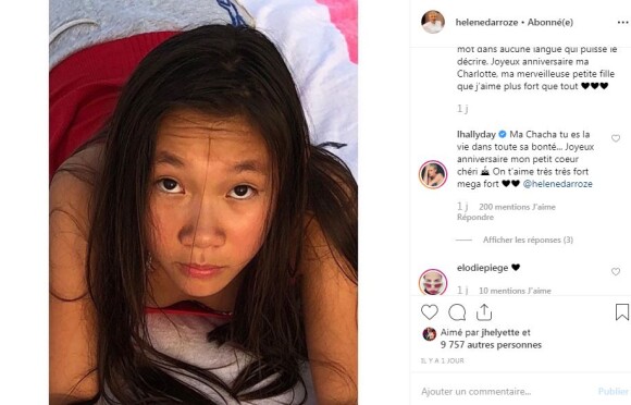 Hélène Darroze fête les 12 ans de sa fille Charlotte sur Instagram le 4 avril 2019 et reçoit un message de son amie Laeticia Hallyday.