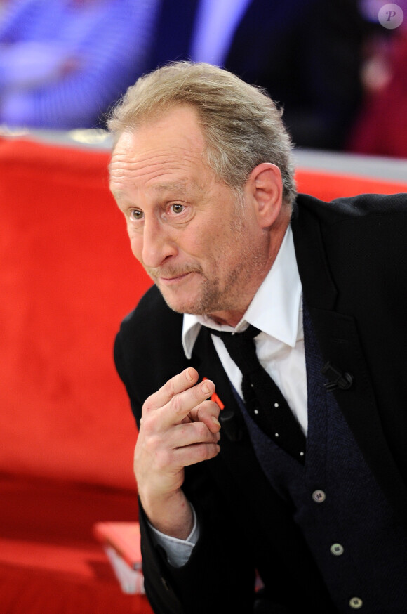 Exclusif - Benoit Poelvoorde - Enregistrement de l'émission "Vivement Dimanche" au studio Gabriel, présentée par M.Drucker et diffusée le 7 avril sur France 2. Le 20 mars 2019 © Guillaume Gaffiot / Bestimage