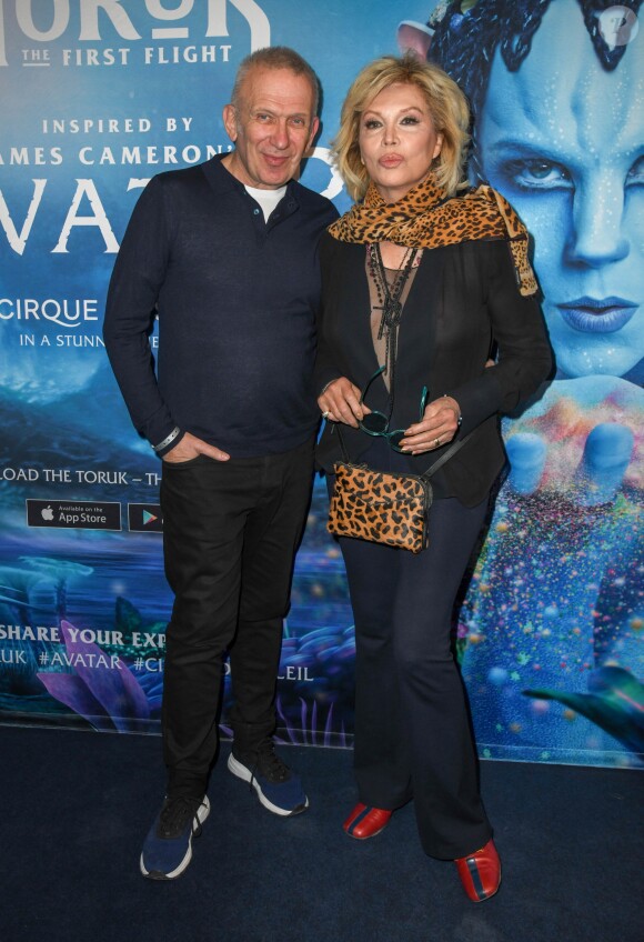 Jean-Paul Gaultier et Amanda Lear à la première du nouveau spectacle du Cirque du Soleil "Toruk", inspiré du film Avatar de J. Cameron à l'AccorHotels Arena de Bercy à Paris le 4 avril 2019. © Coadic Guirec/Bestimage
