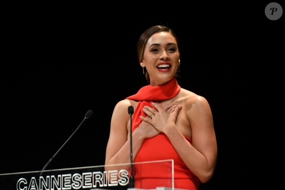 Lindsey Morgan - Soirée d'ouverture de la 2e édition du "Canneséries" au palais des Festivals à Cannes, France, le 5 avril 2019. © Rachid Bellak/Bestimage
