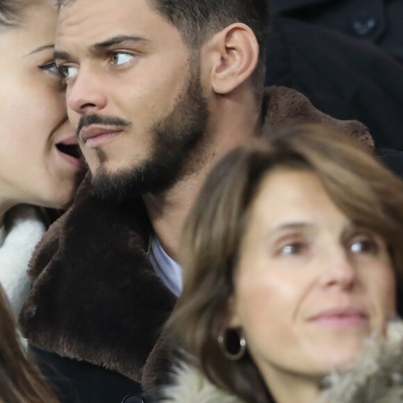 Rayane Bensetti et Denitsa Ikonomova - People au match de football PSG (Paris-Saint-Germain) - Lille (LOSC) au Parc des Princes à Paris, le 2 novembre 2018.