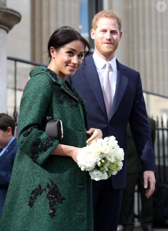Meghan Markle, la duchesse de Sussex enceinte ,et le prince Harry, duc de Sussex, assistent à une activité jeunesse le Jour du Commonwealth à la Maison du Canada le 11 mars 2019 à Londres