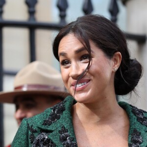 Meghan Markle, la duchesse de Sussex enceinte ,et le prince Harry, duc de Sussex, assistent à une activité jeunesse le Jour du Commonwealth à la Maison du Canada le 11 mars 2019 à Londres