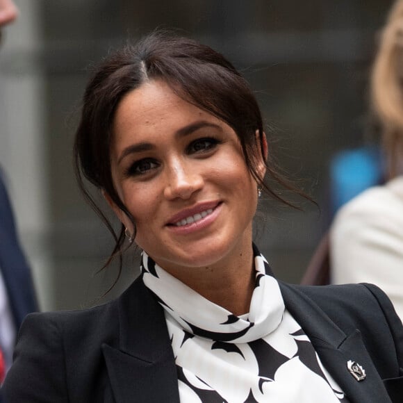 A l'occasion de la journée mondiale du droits des femmes, Meghan Markle (enceinte), duchesse de Sussex, a participé à une discussion conjointe avec le Trust "The Queen's Commonwealth" au King's College à Londres. Le 8 mars 2019