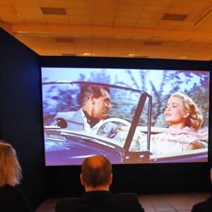 Stephane Bolongaro, le prince Albert II de Monaco, Linda Evans et Patrick Duffy - "Grace Kelly 90 Years", exposition hommage à la princesse Grace de Monaco pour le 90ème anniversaire de sa naissance au Musée des Colections des voitures princières à Monaco le 18 avril 2019. © Bruno Bebert/Bestimage